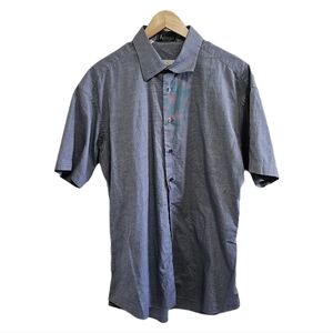 Ermenegildo Zegna blue collared button short sleeve casual shirt